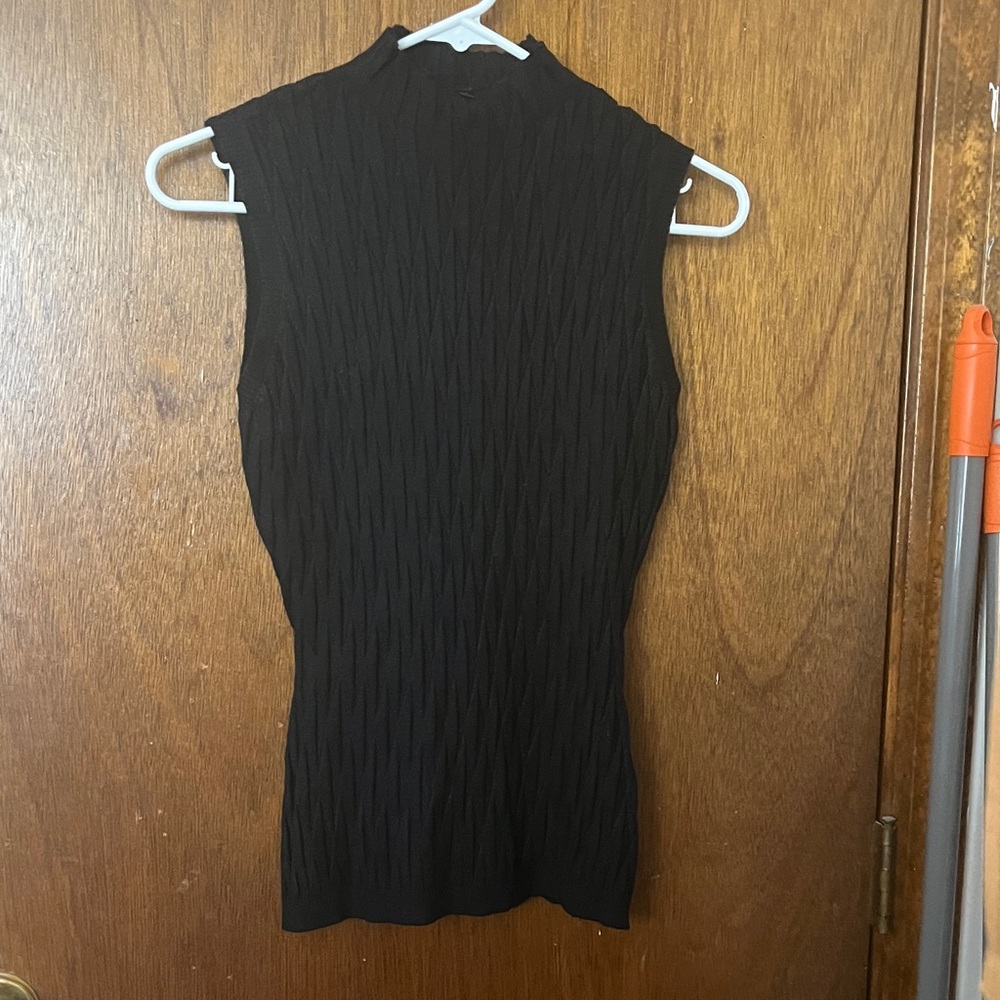 Elegant Black Textured Tank Top